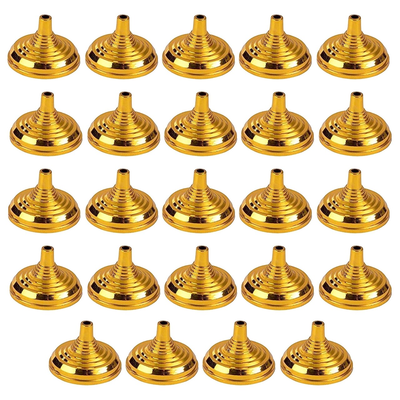 24 Pack Mini Flag Holder Stands for Small 4x6 Flags, Office Desk, Table Centerpieces, Party Supplies, and Decorations (Gold, 2.1 x 1.5 In)